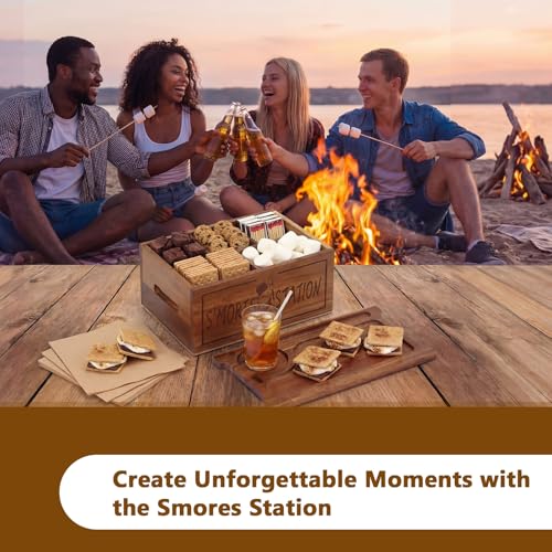 Sieral S‘mores Station with Tray Handle-farmhouse Smores Kit, Acacia Wood by Sieral - Used condition - Image 5