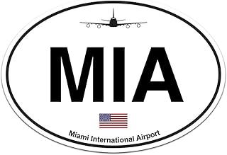 Miami Airport Euro Oval Sticker Decal 4"x2.8"