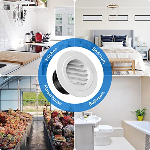 Hon&Guan Soffit Vents 4 Inch, Round Vent Cover Air Vent With Built-In A Fly Screen For Bathroom Exhaust Vent Office Home (Ø100Mm) #TOP6