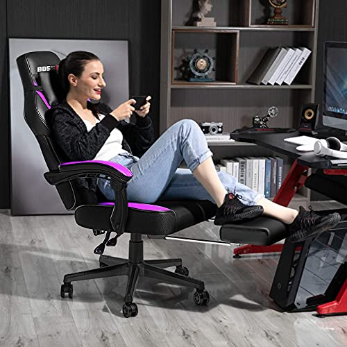 Lemberi Gaming Chairs For Adults,Ergonomic Video Game Chairs With Footrest,Big And Tall Gaming Chair 400Lb Weight Capacity, Racing Style Gaming Computer Gamer Chair With Headrest And Lumbar Support #TOP1