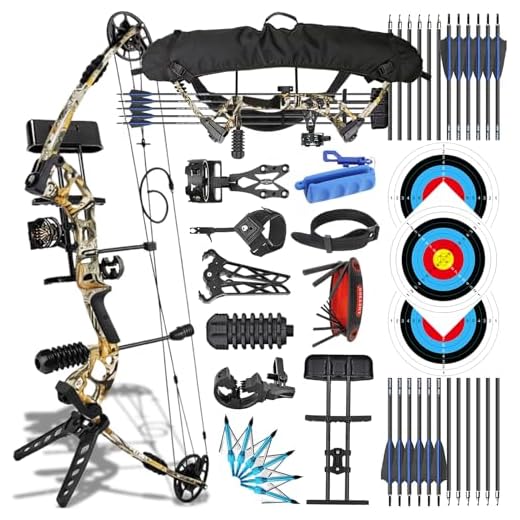 ZSHJGJR Compound Bogen Set Bogenset für Bogenschießen Sportbogen Verstellbarer Jagd Compoundbogenset 30-55 lbs 310fps Jagdausrüstung mit Komplettes Zubehör Kit (Camo, Rechtshänder)