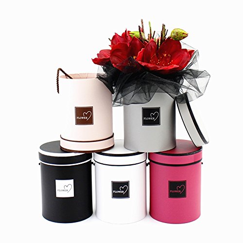 Bbj Wraps Gift Packaging Paper Box Decorating Round Pink Florist Box 1 Pcs (Pink) #TOP3