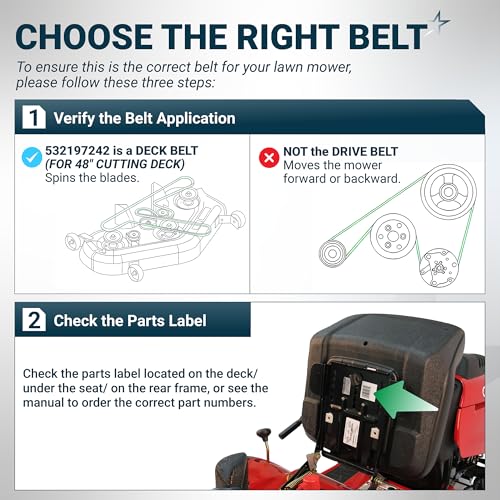 Image of [Upgraded Grip120] BlueStars 532197242 197242 Deck Belt Aramid Cord 138.2 inch