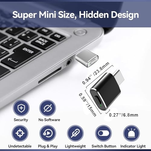 Mouse jiggler indetectable USB C con 3 modos de movimiento para mantener tu PC activa 2