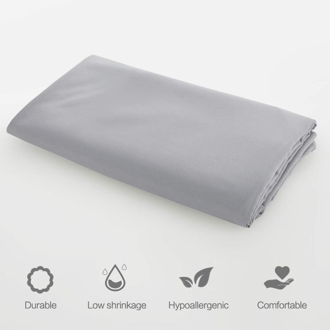 EDILLY Flat Sheets Set (6 Pack) - Twin Size Gray, Super Soft Brushed Microfiber Bedding Sheets, Shrink and Wrinkle Resistant, Great for Home, Salons, Hotel and Hospital Use