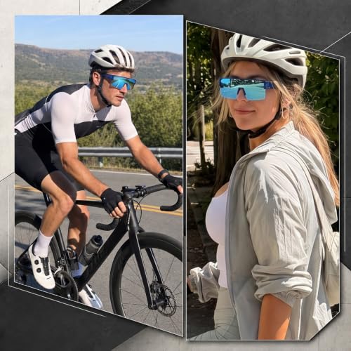 Image of HAOLOTA Fit Over Glasses Sunglasses for Men, Wrap Around Sunglasses for Driving Cycling Outdoors UV Protection