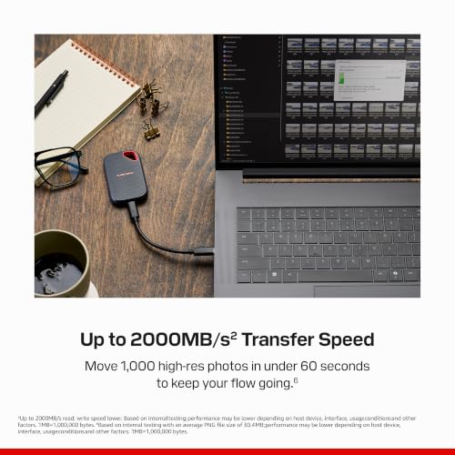 Sandisk 2TB Extreme Portable SSD, Up to 2000MB/s Transfer Speeds-New Model - image 2