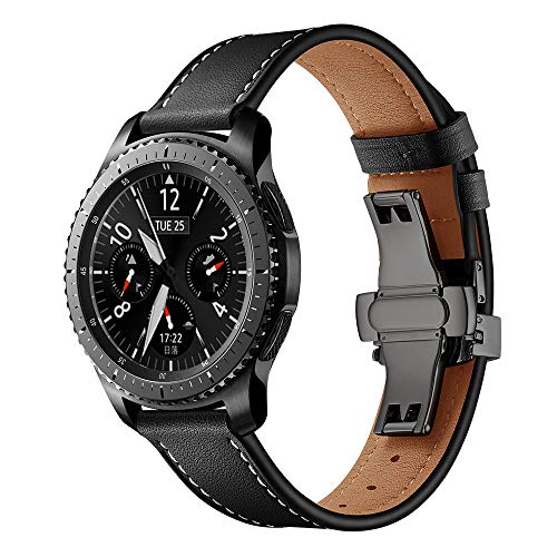 Comtax Compatible with Samsung Gear S3�o���h ���U�[��v��Galaxy Gear S3 Frontier/Classic, Asus Zenwatch 2, Moto 360 2nd ���v�o���h (����-�u���b�N, �u