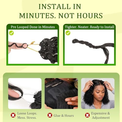 New Burmese Curly Crochet Hair Dark Brown Pre-Looped 14 Inch 8 packs 2# — view 5