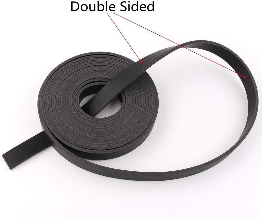 Double Sided Faux Leather Strip Leather Strap 1/2 Inch Wide and 108 Inches Long Black
