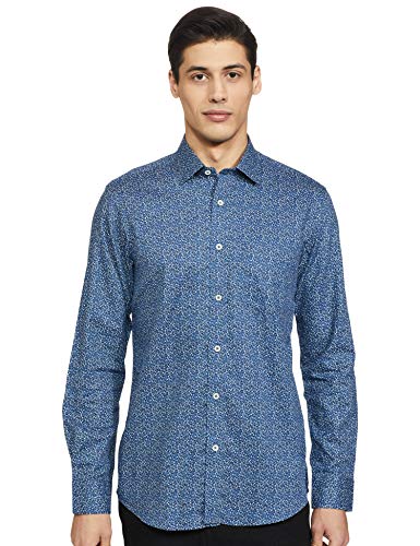 Image of Colorplus Men's Pure Cotton Print Pattern Tailored Fit Spread Collar Full Sleeve Casual Shirt