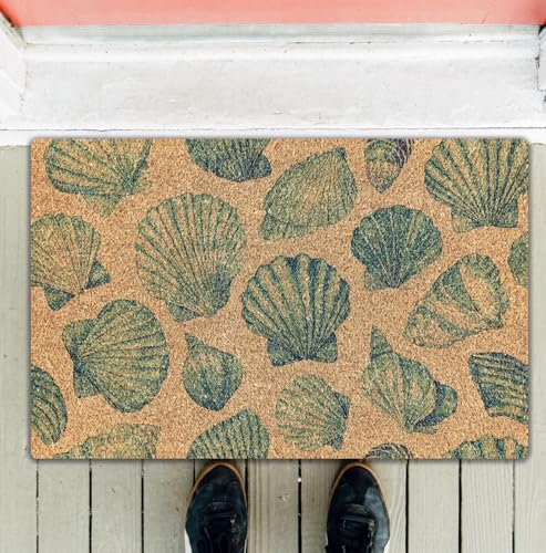 SPBL&L Beach Door Mat, Blue Coastal Seashell Welcome Doormat for Front Door Porch Entrance Indoor Outdoor Outside, Beach Welcome Mats, Coastal Ocean Bath Mat, 17x30 Inch - Image 4