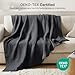 Madison Park 100% Cotton Blanket, Trendy Woven Waffle Weave Design, All Season, Lightweight, Breathable, Soft and Cozy Casual Summer Cover, for Bed, Couch and Sofa, Full/Queen, Dark Grey
