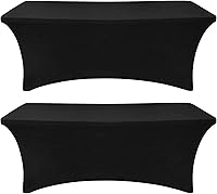 Vista 1 de Eurmax USA - Manteles rectangulares ajustables de elastano de 4 pies, mantel elástico para bodas, eventos o para decorar la mesa del patio