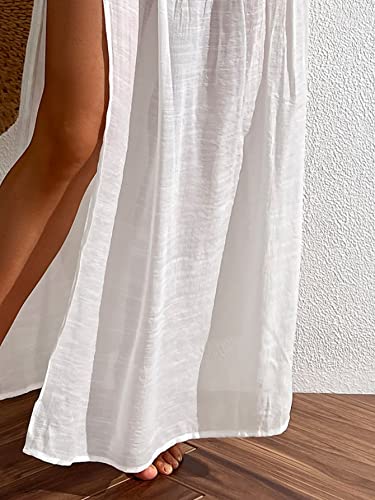 Image of ZAFUL Swimsuit Coverup for Women Slit to Thigh Beach Cover Ups Swim Bathing Suit Flowy Maxi Skirt