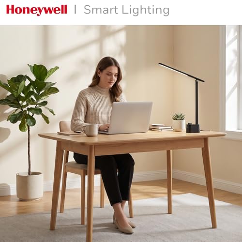 Honeywell LED Desk Lamp, Sunturalux™ Black Desk Lamps for Home Office USB | Foldable LED desk lamp with USB-C/A charger, RG0 eye-safe, CRI95, stepless dimming 10%-100%, 3 color temps (3000K-5000K) - image 8