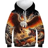 Falcon Vs Dragon Sudadera Con Capucha 3D Para Niños, Sudaderas Con Capucha Para Niños Y Niñas, Jersey Novedoso, Sudaderas Divertidas Para Niños, Sudaderas De Manga Larga Con Capucha Y Bolsillo 13-15Y