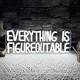 Mutank Everything is Figureoutable Neon Sign, USB Powered Dimmable LED Motivational Neon Light, for Inspirational Office Decor Workspace School Room Desk Wall Decor, Gift For Entrepreneur(15.7*6.2 in)