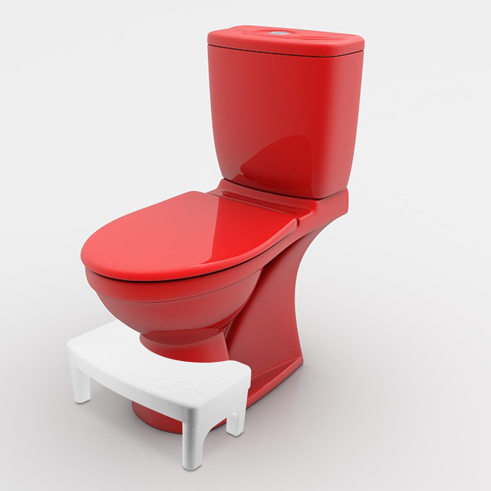 Sgabello per Wc Antiscivolo in Plastica Resistente, Poggiapiedi Ergonomico Compatto per Adulti, Supporto per Toilette in Casa, Hotel e Bagni Pubblici, Ausilio la Mobilità