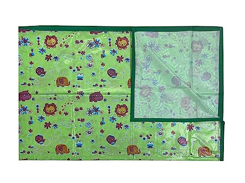 Image of EcoSoft Plastic Sheet,PVC Sheet for Kids,Rubber Sheet for Babies,Bed Wetting Protector(90 x 135 cm) (Green Hippo)