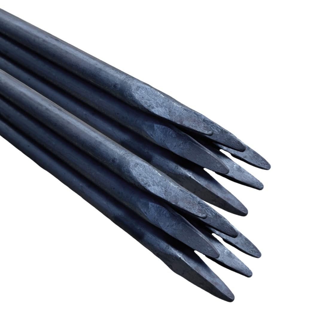 Ferropro 10 Stück Schnureisen 100CM Ø16mm aus Baustahl – Robuster Schnurnagel mit geschmiedeter Spitze, ideal für Baustellen, Gartenbau, Pflasterarbeiten, Schnurgerüste, Schalungsstütze