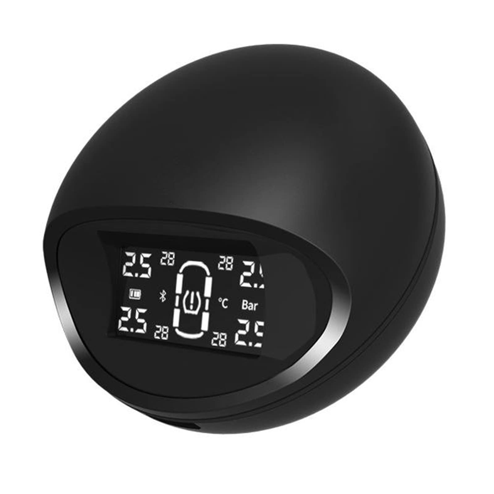 Mini Sistema di monitoraggio della Pressione dei Pneumatici TPMS, sistemi di monitoraggio della Sicurezza Wireless con 4 sensori Esterni, Controllo App Intelligente/Display LCD Digitale/r