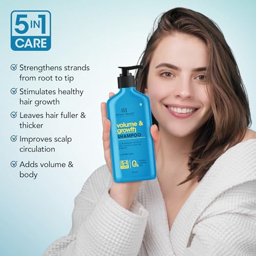 Image of Botanic Hearth Volume & Growth Shampoo with Biotin & Ylang Ylang Oil | Thickens & Strengthens Hair | Hydrating & Fortifying Formula with Cica & Rosemary Water| Sulfate & Paraben Free, 473ml