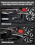 upHere GPU Support Bracket Dual Brace: Fan mounting Adjustable Aluminum Graphics Card GPU Sag Bracket Video Card Stand Holder Graphics Card Bracket,Support Big GPU - 128mm/5.04in