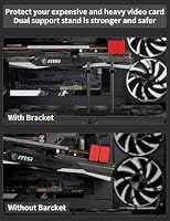 upHere GBS2 Grafikkarten Halterung,Gleitschiene,Doppelstange,GPU Höhenverstellbare,Verschiebbar,GPU Halterung,Grafikkarten Halter für Computerkomponenten,GPU Support,Aluminium(128 mm) – Ansicht 3