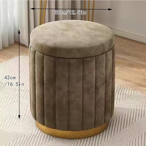 Tabouret de meuble-lavabo en velours et finitions dorées chic - 3