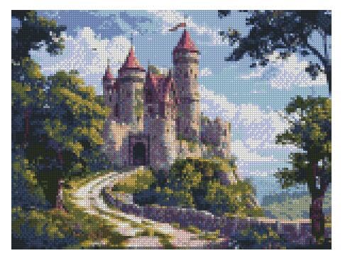 Max Stitch Castle Landscape Counted Cross Stitch Kit, 26x20cm, 14 Count Cotton Fabric, 150x112 Stitches