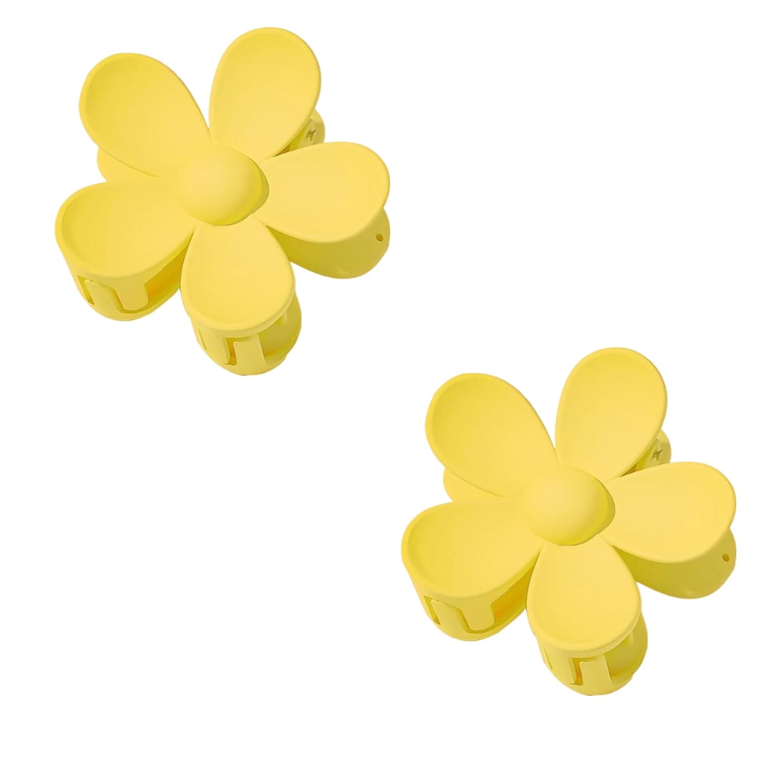 2Pcs Yellow Floral Flower Shaped Plastic Jaw Claw Clip, Anti-scratch Smell-less, Holds Tightly, Lightweight Hair Accessory for Adults (2 Count)