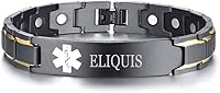 Vista 21 de XUANPAI Pulseras de alerta médica para hombres y mujeres con grabado gratuito ajustable de acero inoxidable para emergencias médicas