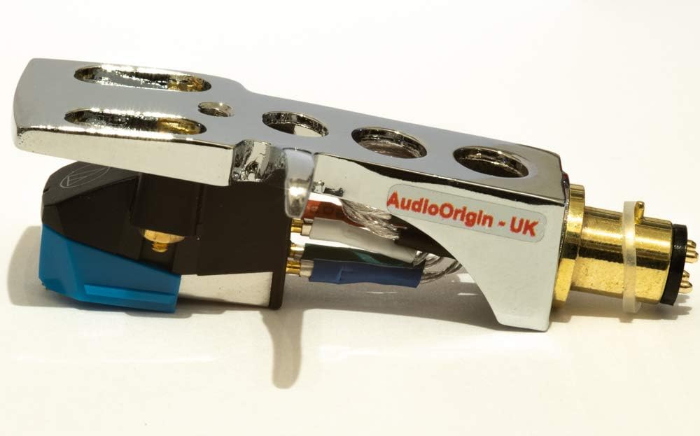 Mirror Chrome plated Headshell, cartridge, needle for Optonica, Sharp RP-3636, RP-5200H, RP-7205, RP-1000, RP-1414, RP-4705, RP-7100, RP-9100, RP-9705, RP-7705, MADE IN ENGLAND