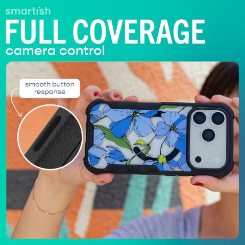Smartish iPhone 18 Pro/17 Pro Case MagSafe, Gripzilla, Grip, Blue Floral by Smartish - Used condition - Image 6
