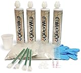 CrackWeld DIY Concrete Floor Repair Kit (4-Pack) - Repair Concrete Cracks in Basements, Driveways,...