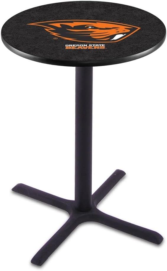 Holland Bar Stool Co. L211-42" Black Wrinkle Oregon State Pub Table with 36" Dia. top