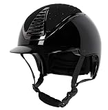 QHP Reithelm Memphis Black mit Strasssteinen : 55-57 cm