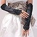 Tapp C. Fingerless Floral Embroidery Lace Opera Length Satin Gloves - 17