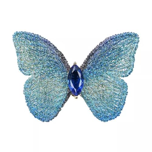 Image of Elegant Butterfly Wedding Brooch for Women Fashion Cubic Zirconia Corsage Unique Embroidery Party Elegant Insect Butterfly Lapel Pin for Suit Coat Jacket Sweater Accessories Gift Xmas Birthday