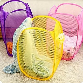 St@llion Random Colour Foldable Pop Up Mesh Washing Laundry Basket Bag Toy Tidy Storage Organiser (Pack Of 2)