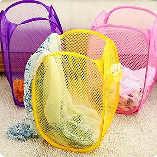 St@llion Random Colour Foldable Pop Up Mesh Washing Laundry Basket Bag Toy Tidy Storage Organiser (Pack Of 2)
