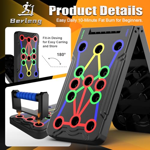 Push Up Board,Foldable Pushup Board for Man,Portable 30 in 1 Push Up Bar - Image 5