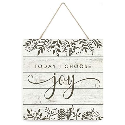 MRC Wood Products Today I Choose Joy Wooden Plank Sign 7.5x7.5 Cover