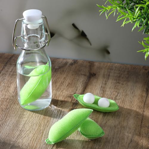 Image of 6 Pcs Magic Beans Bottle Cleaner Sponge Reusable Bean Shape Water Bottle Cleaning Sponge Green Heat Resistance Bottle Brush for Internal Cleaning of Small Mouth Cleaning Tools
