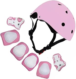 Toddmomy 7 Peças Joelheira Para Capacetes De Skate Esportivos Joelheiras Para Crianças Joelheiras E Cotoveleiras Conjunto De Equipamentos De Proteção Infantil Capacete Joelheiras