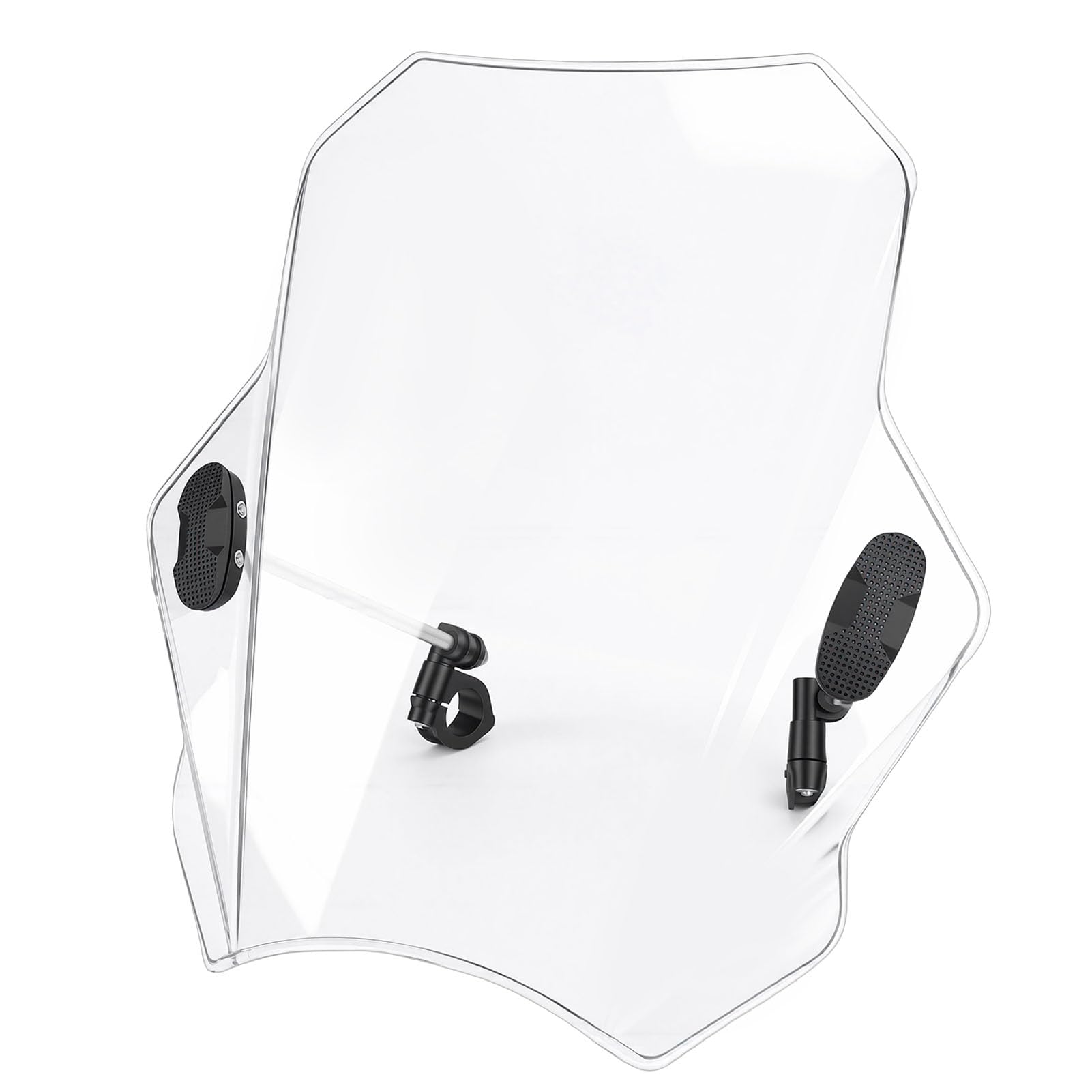 Keenso Parabrezza Moto Trasparente, Deflettore Regolabile Parabrezza Anteriore per , con Plastica ABS di Alta Qualità per Manubrio da 22mm 25mm 28mm