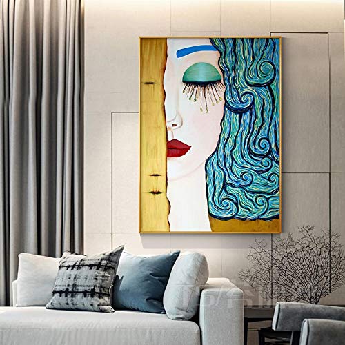 Images murales Kiss Tear de Gustav Klimt affiche abstraite sur toile 30x52cm salon