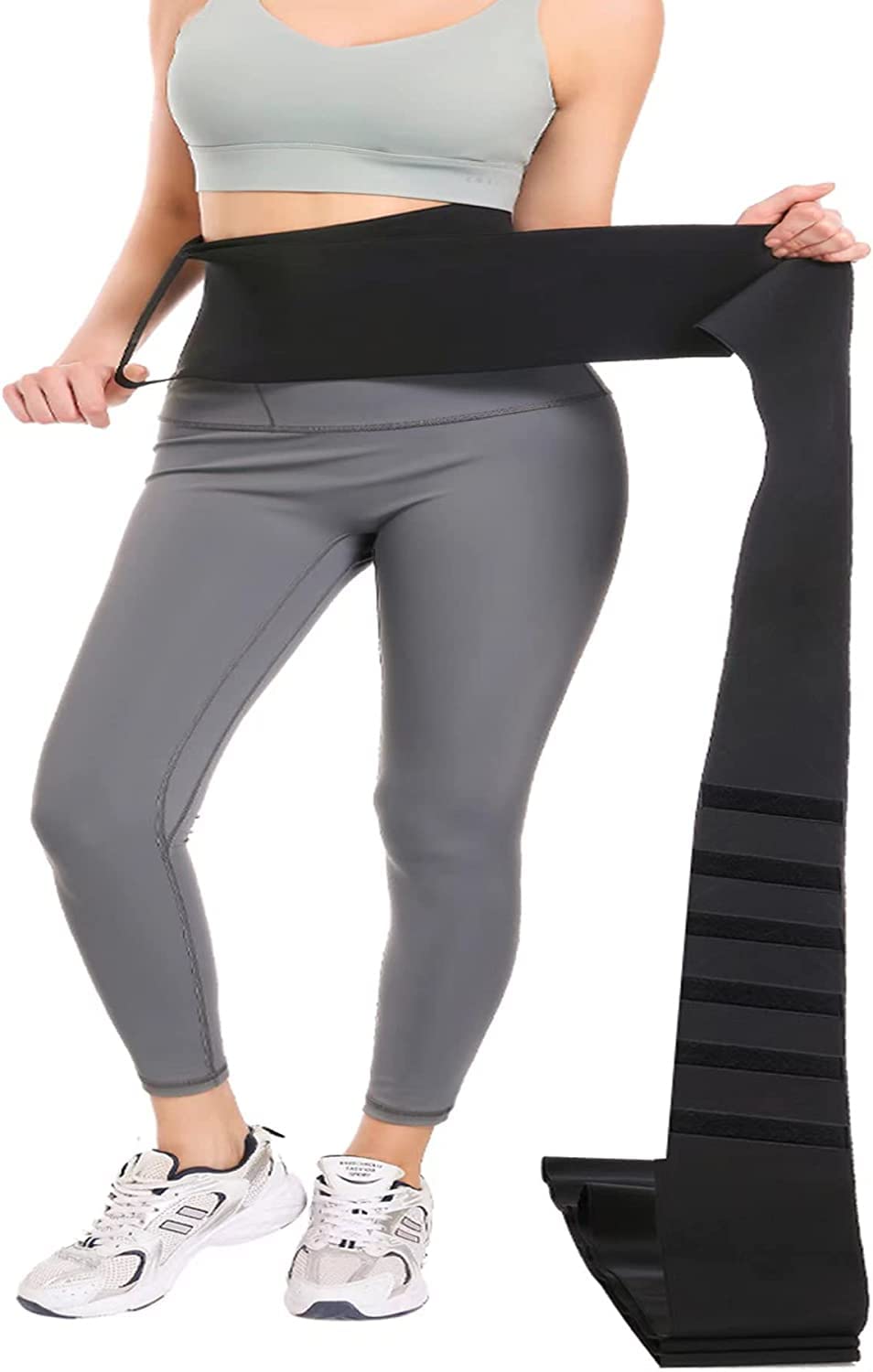 Waist Belt Elastic Band Weight Loss Flat Belly Belt Body Shaper Abdominal Belt After Delivery for Tummy Reduction Tummy Wrap Waist Trainer Women Bandage (3 Meter, Black)-image-16