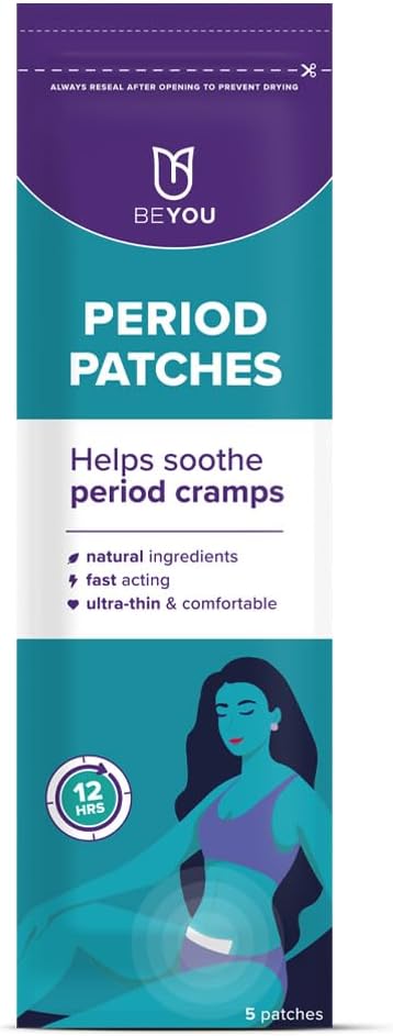 Period Patches for Period Pain Relief | This Pack of 5 All-Natural Ultra-Thin Pain Relief Patches are Vegan, Cruelty-Free, and Offer Great Muscle Pain Relief with 12-Hour Menthol & Eucalyptus